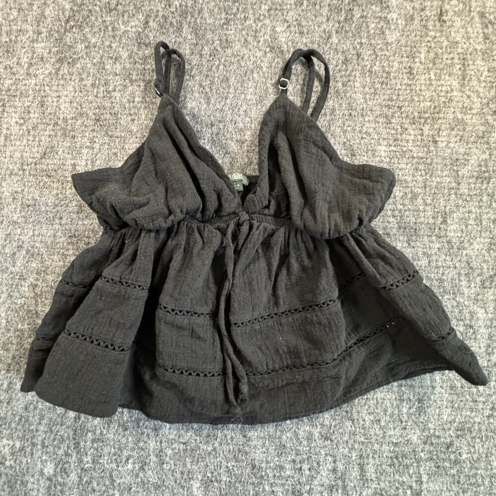 Wild Fable Black Linen Tank Top small